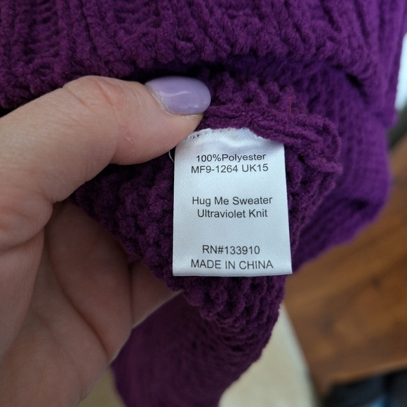 Show Me Your Mumu Hug Me Oversized V Neck Sweater in Purple Ultraviolet Knit - Picture 9 of 10